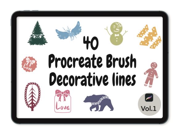 40 Procreate Brush Decorative Lines V.1