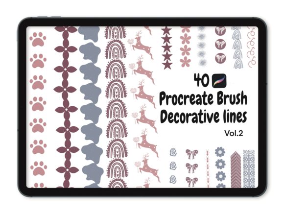 40 Procreate Brush Decorative Lines V.2