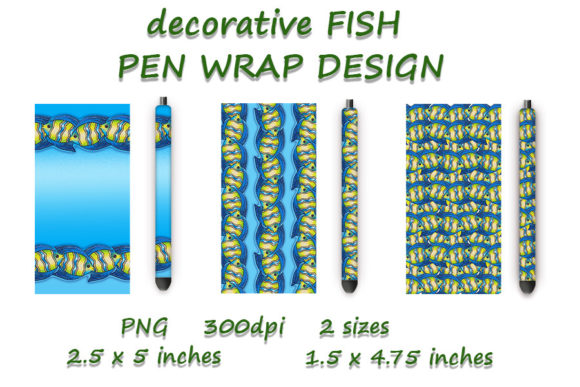 Decorative FISH Pen Wrap Design.v21: Elevating Your Custom Pen Projects