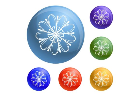 Decorative Flower Icons Set Vector for Creative Projects