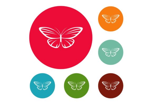 Decorative Moth Icons Circle Set Vector for Creative Projects