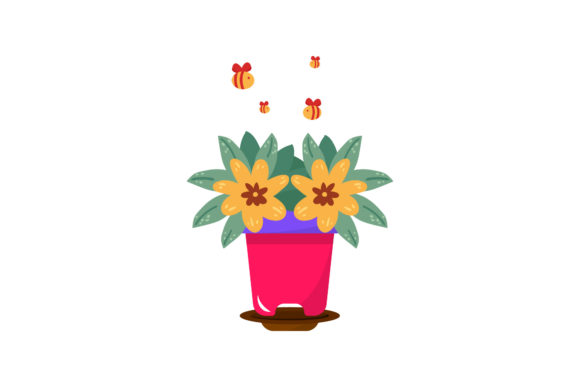 Flower Decorative in Pots: Elevating Your Creative Projects with Versatile Digital Art