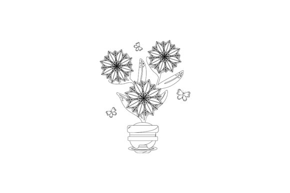 Flower Pot Decorative Outline: A Versatile Asset for Digital Creators