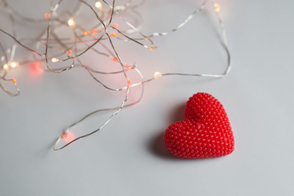 Red Decorative Heart with Light Bulbs