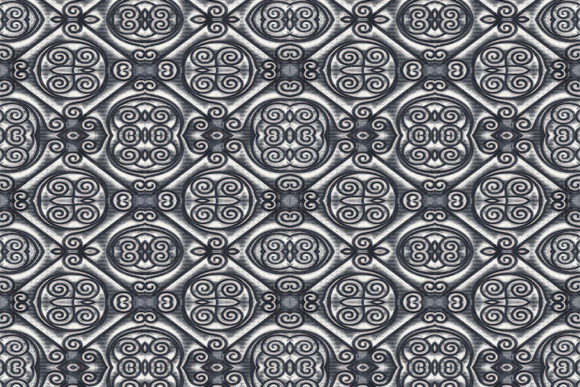 Silver Ornate Decorative Seamless Mosaic for Modern Design