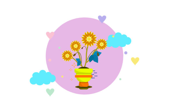 Unlock Your Creativity with the Flower Decorative Circle Cloud Bubble Design